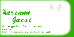 mariann gacsi business card