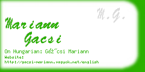 mariann gacsi business card